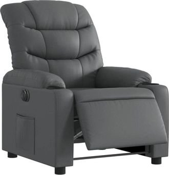 vidaXL Vidaxl - Sill&oacute;n Reclinable El&eacute;ctrico De Cuero Sint&eacute;tico Gris