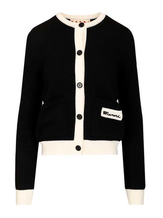 Marni Crew Neck Cardigan Knitwear Black