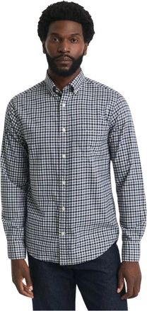 GANT Chemise en serg&eacute; vichy - Heren - Casual Overhemden - Blauw - S - Overhemden