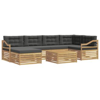 vidaXL Conjunto De Sof&aacute;s De Exterior 7 Uds. Blanco Y Antracita Vidaxl