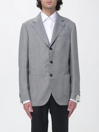 Borrelli Napoli Single-Breasted Wool and Cashmere Blazer with Patch Pockets