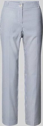 Christian Berg Hose aus Seersucker in verk&uuml;rzter Passform in Jeansblau, Gr&ouml;&szlig;e 34