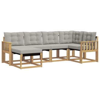 vidaXL Conjunto De Sof&aacute;s De Exterior 6 Pcs Blanco Y Gris Claro Vidaxl