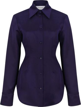 Sportmax Dames, Blouses & Shirts, Paars, Maat: XS Leer