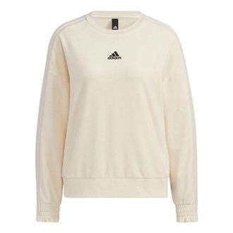 adidas (WMNS) adidas Velour Crew Sweatshirt White HG1842
