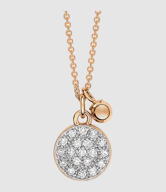 Ginette NY Collier Ever Mini Disc Diamants Or Rose
