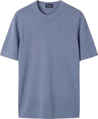 Drumohr T-shirt - Heren - T-shirts - Blauw - M - Katoen - Tops
