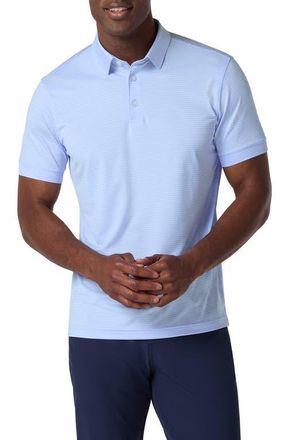 Mizzen+Main Versa Trim Fit Performance Golf Polo in Cloud Blue Alternating Stripe at Nordstrom, Size Xx-Large
