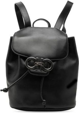 Ferragamo Pre-owned Leather Backpack - unisex - Salvatore Ferragamo Pre-owned - Vintage Backpacks - Black - ONE SIZE - Pre-owned
