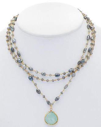 Rachel Reinhardt Jewelry 14K Over Silver Chalcedony & Labradorite Necklace
