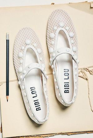 Bibi Lou Netted Stud Mary Jane Flats