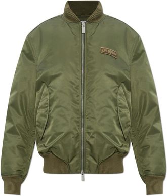 Off-white Bomber Jackets, female, Green, Size: 2XS Insulated Bomber Jacket