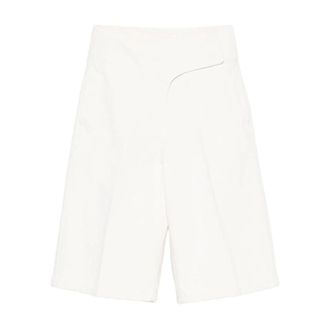 Ami Bermuda shorts met riem - Dames - Korte broeken - Beige - Maat: W26 Katoen