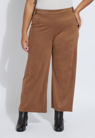 Lyss&eacute; Vionette Vegan Suede Wide Leg Trouser Curvy (28 Inseam)