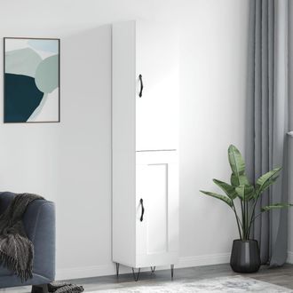 vidaXL Aparador Alto Madera Contrachapada Blanco 34,5x34x180 Cm Vidaxl