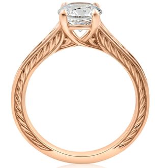 Pompeii3 1ct Diamond Solitaire 14k Rose Gold Engagement Ring Art Deco Lab Grown