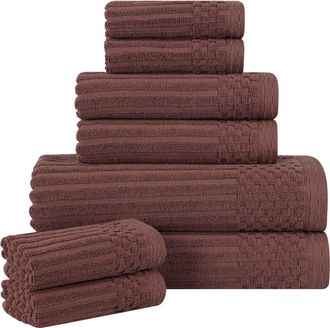 Superior Soho 8-Piece Rib Cotton Bath Towel Set in Java at Nordstrom Rack