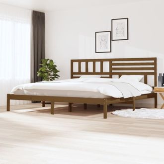 vidaXL Vidaxl - Estructura Cama Sin Colch&oacute;n Madera Pino Marr&oacute;n Miel 200x200 Cm