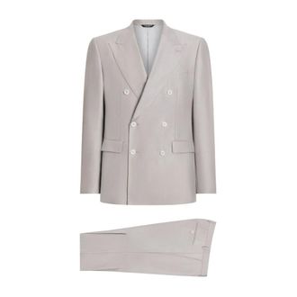 Dolce & Gabbana Rose Double-Breasted Suit - male - Dolce & Gabbana - Double Breasted Suits - Beige - L - Suits