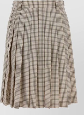 Miu Miu nylon blend skirt belt loops buttons pleats
