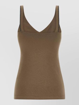 Brunello Cucinelli v neck sleeveless top featuring straps