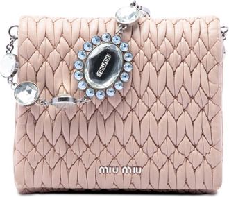 Miu Miu Pre-owned Miu Miu Matelasse Nappa Crystal Chain Satchel Ladies GIWLUKHQGVC9EUVE