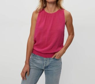 Michael Stars Janelle Tie Neck Tank In Pitaya