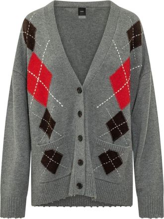 Pinko Bristol Cardigan Arg - Dames - Vesten - Grijs - XS - Truien & Vesten