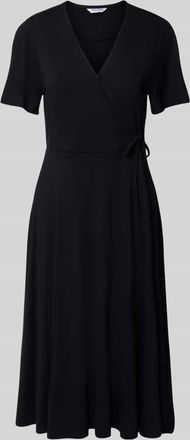 Zabaione Wickelkleid mit V-Ausschnitt Modell Ce44ce in Black, Größe XL