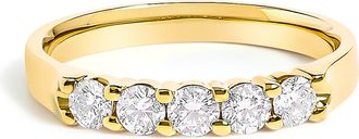 House of Brilliance 14K Gold 1/2 Cttw Round Diamond 5 stone Classic Band