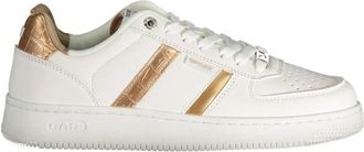 Gas Witte Polyester Sneaker met Bronzen Details - Dames - Sneakers - Wit - 40 EU - Polyester - Schoenen