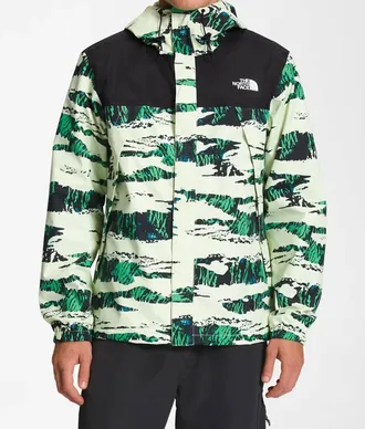 The North Face Mens Antora Rain Jacket In Black/lime Cream Ravine Camo Print