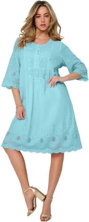 Roaman's Cotton Lace Dress in Light Aqua at Nordstrom, Size 32