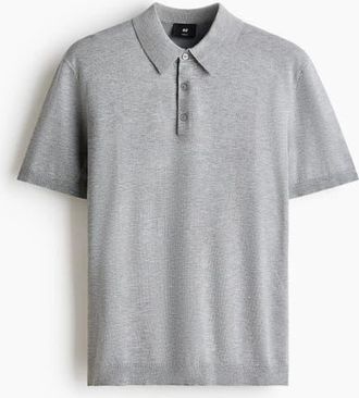 H&M Regular Fit Polo Shirt in Gray Melange at Nordstrom, Size Xx-Large