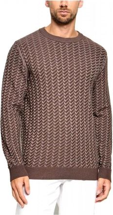 HUGO BOSS Tops > Long Sleeve Tops - Heren - Ronde hals truien - Bruin - XL - Truien & Vesten