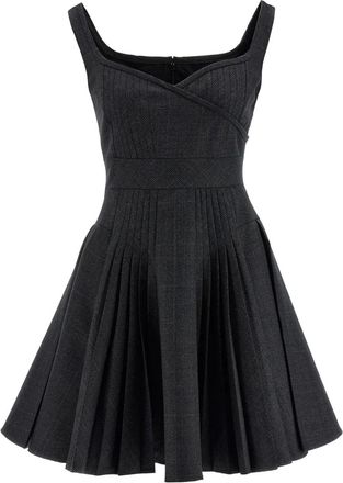 Giovanni Bedin prince of wales pleated dress - Grey