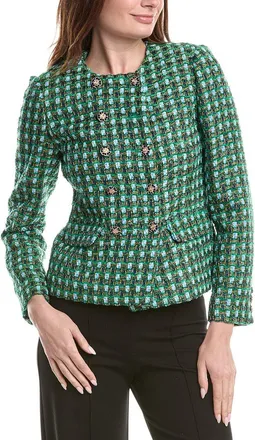 Elie Tahari Tweed Double Breasted Blazer