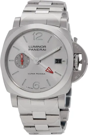 Officine Panerai Luminor Luna Rossa GMT Automatic Silver Dial Mens Watch PAM01791