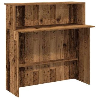 Berkfield Home Reception Desk Old Wood 100x50x103.5 cm Engineered Wood in Brown