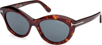 Tom Ford Ft 1111 54V Zonnebrillen - Dames - Zonnebrillen - Bruin - 55 MM - Accessoires