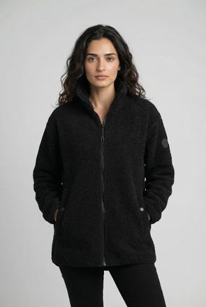 Icepeak Fleecejacke ICEPEAK ICEPEAK PARACHUTE, Damen, Gr. XXL, basic schwarz, Obermaterial: 100% Polyester, Jacken Fleecejacke, sportlicher Stil, mit Stehkrag