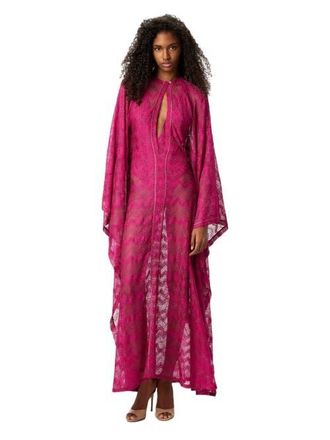 Missoni Long Cover-up Caftan In Zigzag Lamé Viscose in Purple at Nordstrom, Size Large