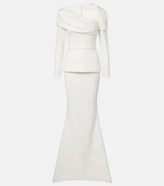 SAFiYAA Millie draped cr&ecirc;pe gown