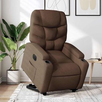 vidaXL Vidaxl - Sill&oacute;n El&eacute;ctrico Reclinable Elevable De Tela Marr&oacute;n