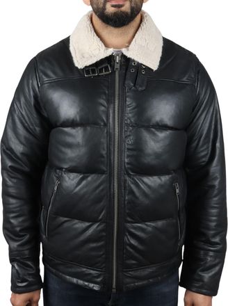 TruClothing Puffer Quilted Aviator Bomber Jacket