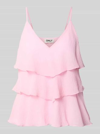 Only Regular Fit Tr&auml;gertop mit Vollants Modell LINN in Rosa, Gr&ouml;&szlig;e XL