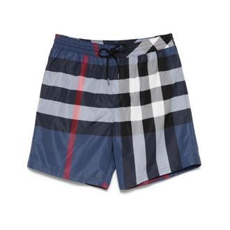 Burberry Beachwear, male, Blue, XL, Indigo Blue Beachwear with Drawstring Waistband