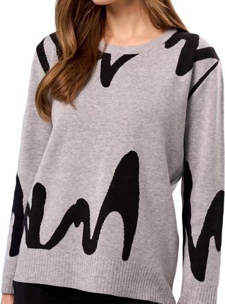 French Kyss Scoop Neck Sweater In Slate/black