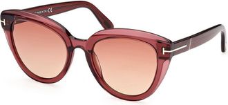 Tom Ford FT0938 TORI 69T Womens Sunglasses Burgundy Size 53