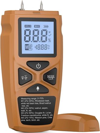OEM Term&oacute;metro De Humedad Para Madera, Pantalla Lcd De Alta Precisi&oacute;n Con Retenci&oacute;n De Datos, Color Negro, Para Carpinteros Y Ebanistas Profesionales (ama